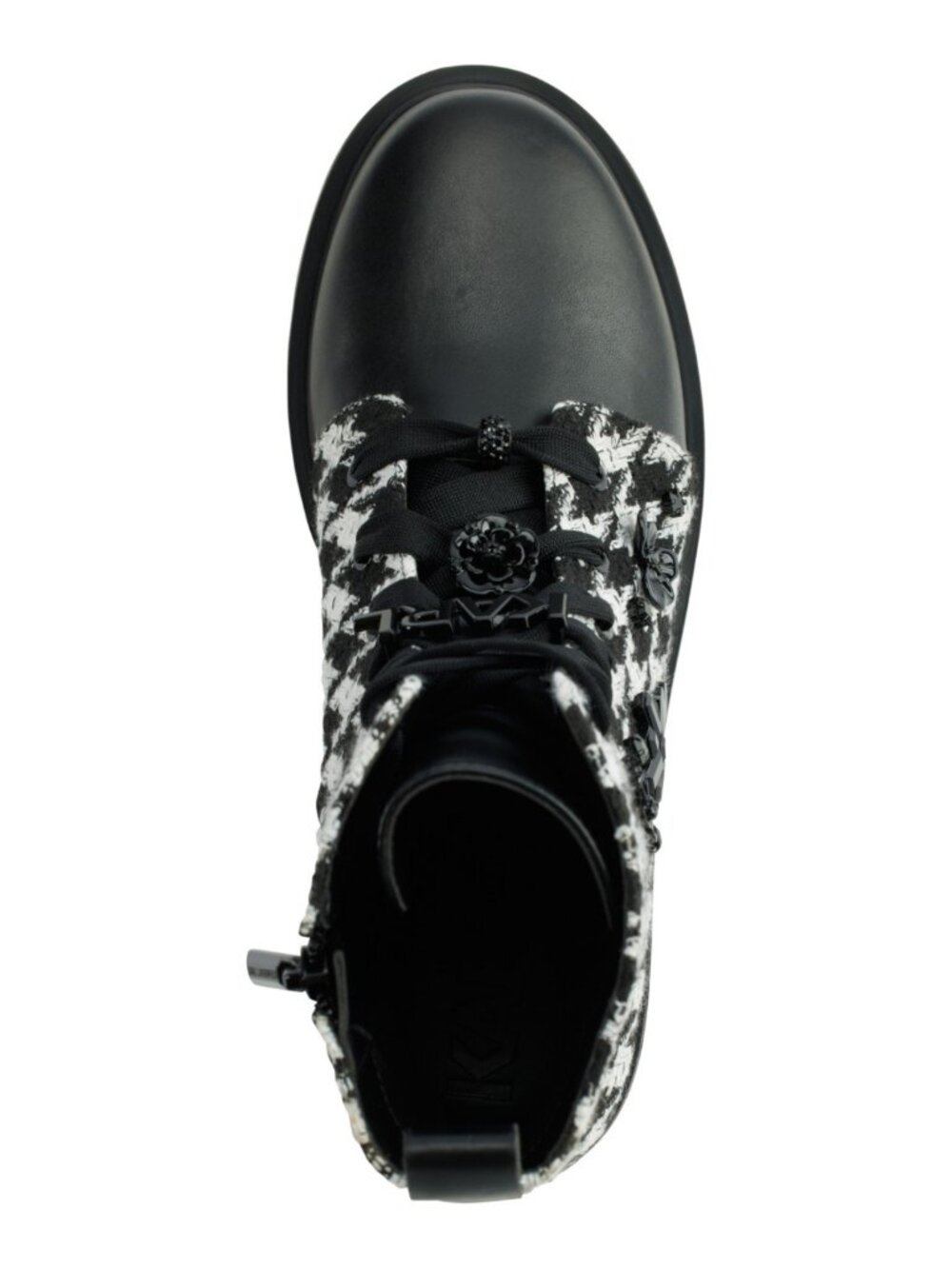Karl Lagerfeld Paris Makenzie Combat Booties Black White Size 7 NWT - Picture 2 of 4